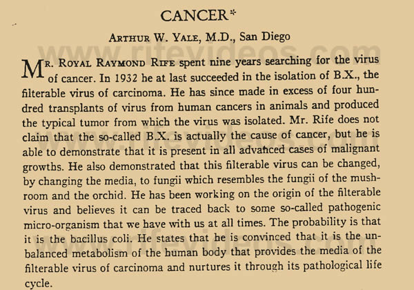 Rife Microscope Newspaper Article